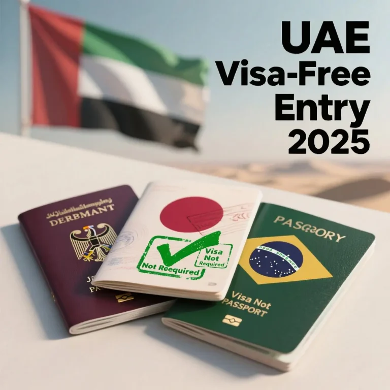 UAE visa-free entry 2025 for travelers from Europe, Asia, and Americas at Dubai Airport