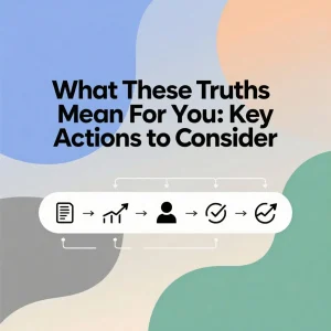 What These Truths Mean For You: Key Actions to Consider text in background with 6 colors 